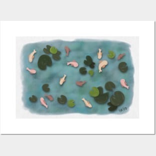 Fish Pond with Lily Pads Posters and Art